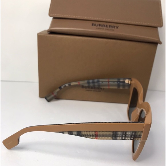 New - 💯 BURBERRY BE4364 KITTY SQUARE NUDE CHECK PRINT SUNGLASSES - Picture 10 of 13